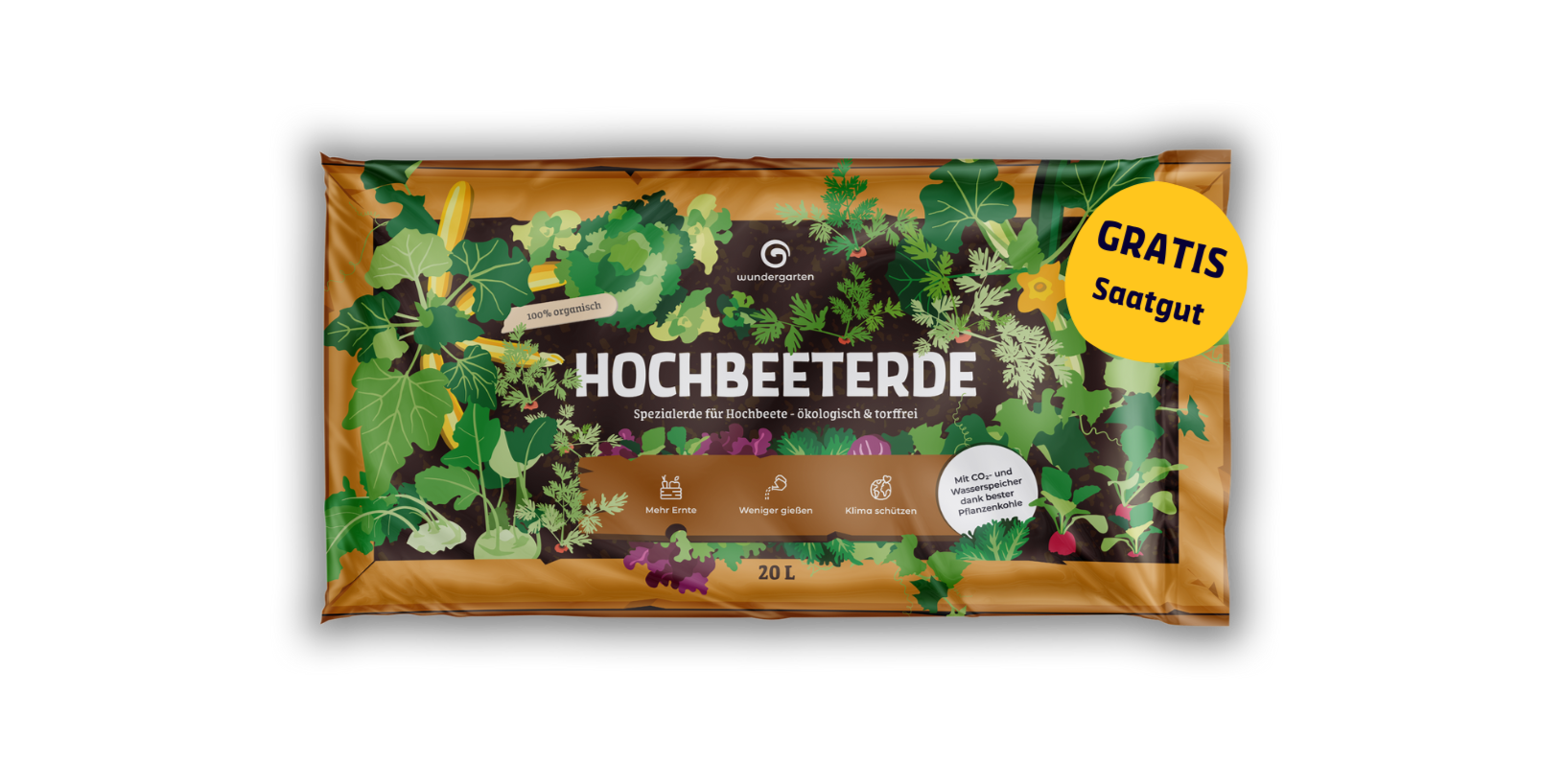 Hochbeeterde mit Pflanzenkohle 40 L - Saatgut geschenkt