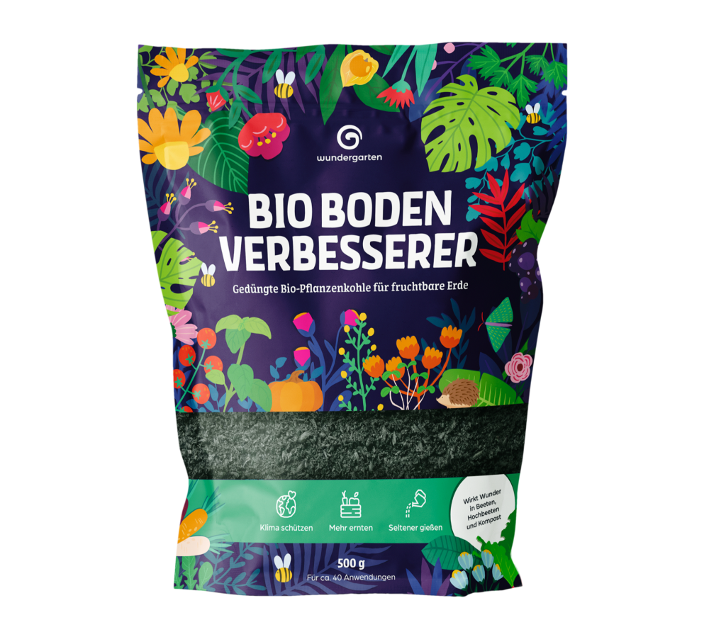 Bio Bodenverbesserer mit Pflanzenkohle - Wundergarten Shop -  Bio Bodenverbesserer mit Pflanzenkohle kaufen
