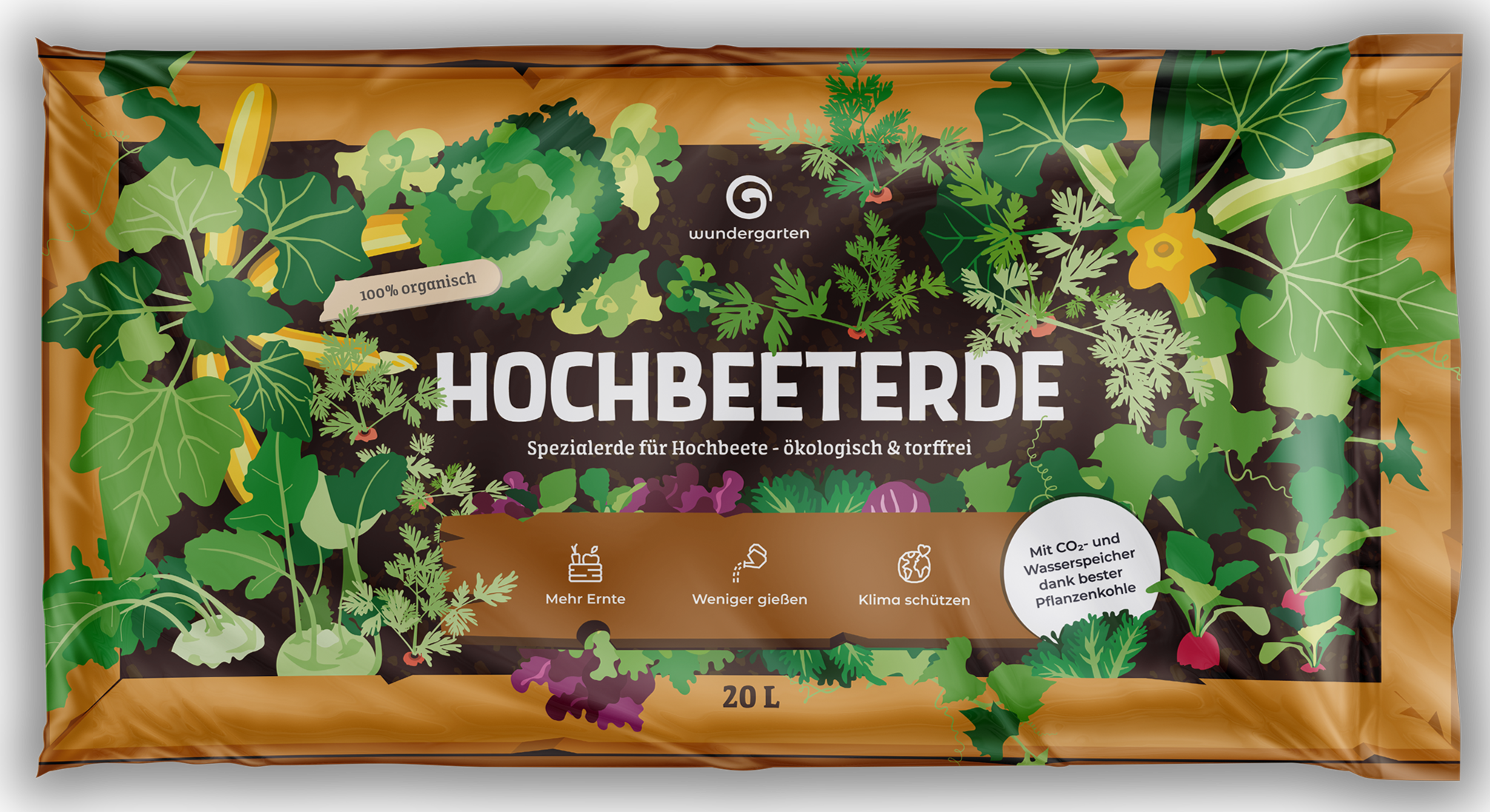 Hochbeeterde mit Pflanzenkohle 40 L - Wundergarten Shop -  Hochbeeterde mit Pflanzenkohle 40 L kaufen