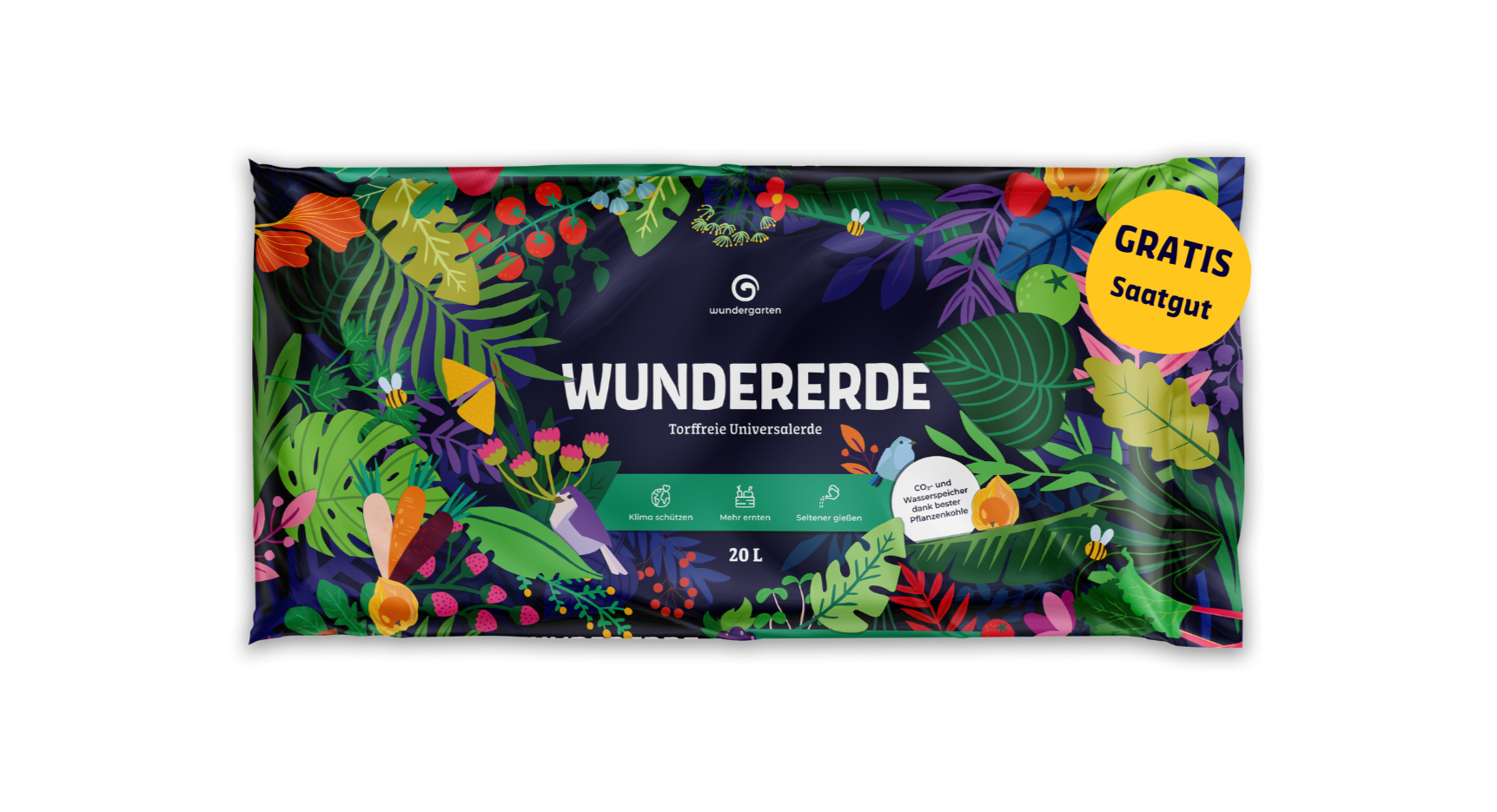 Wundererde mit Pflanzenkohle 40 L - Saatgut geschenkt